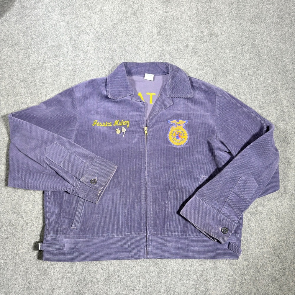 Y2K National FFA Utah West Jordan Corduroy Jacket Size 44 Pins Personalized